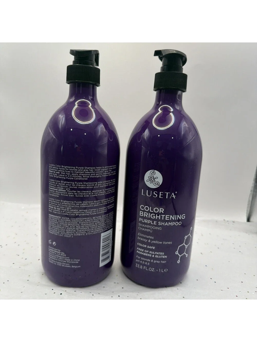 Luseta Purple Shampoo & Conditioner Duo Set 33.8oz Blonde Toning Hair Care NEW